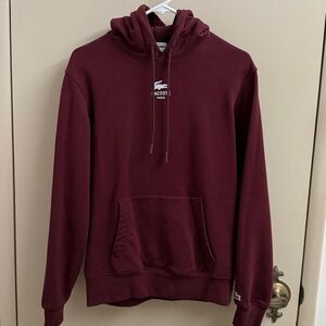 Lacoste unisex Dark Red Hoodie
